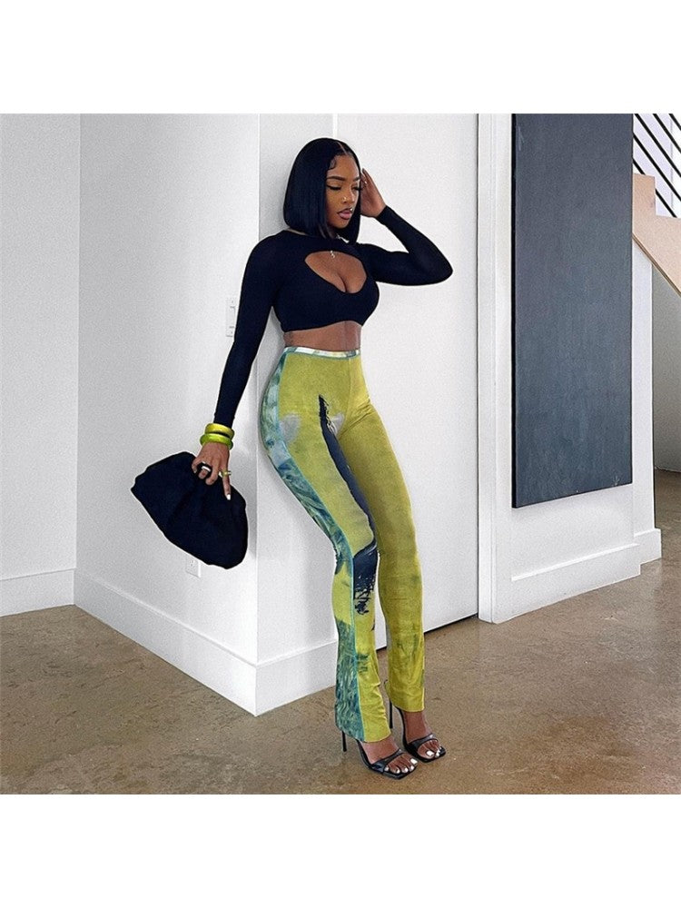 See-Through High Waisted Pants