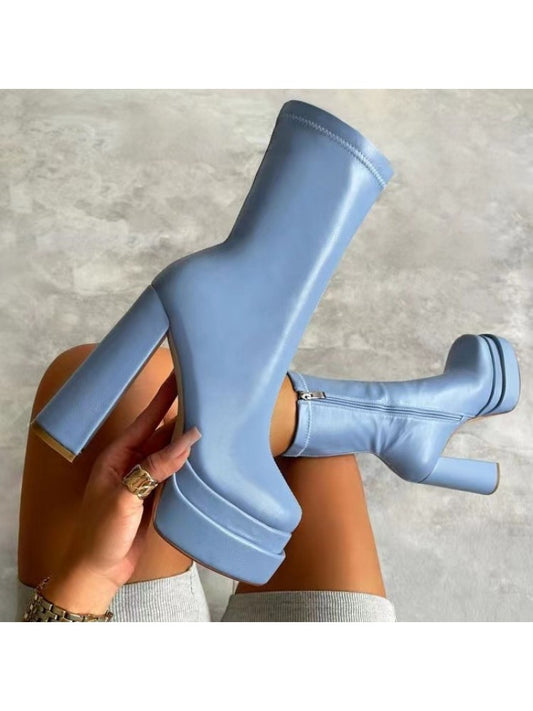 Chunky Heel Platform Booties