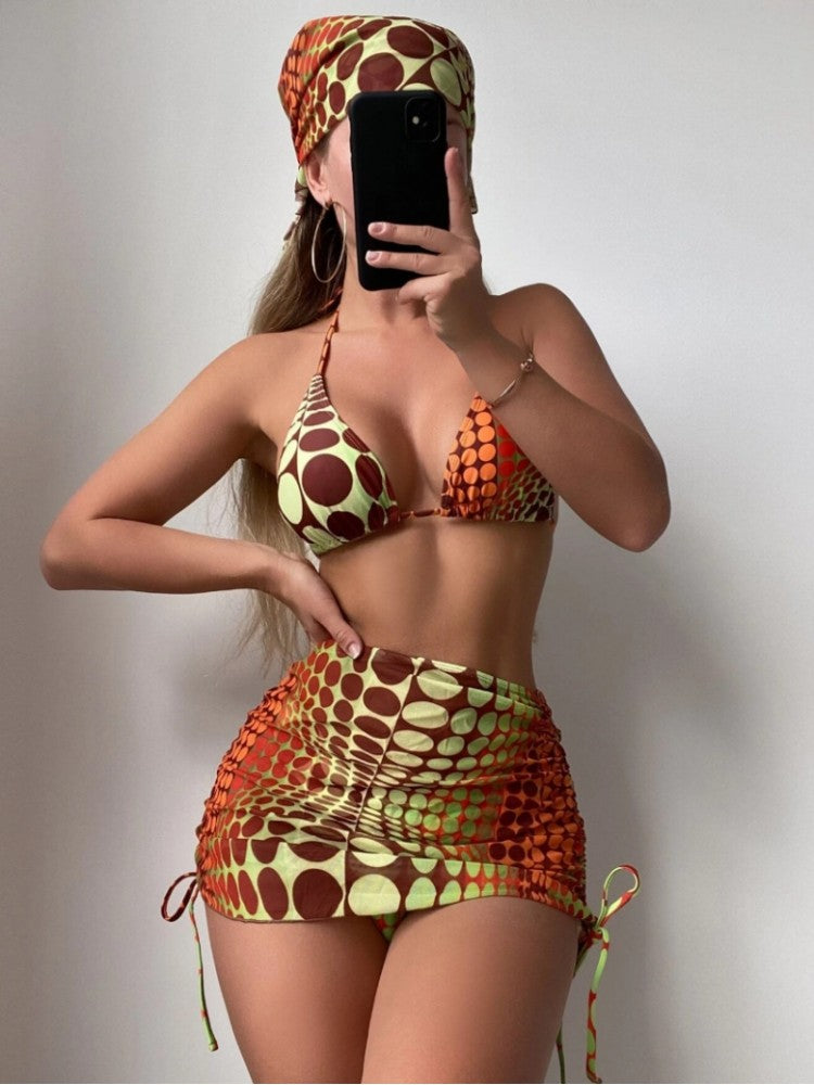 Spotted 4 Piece Bikini Set